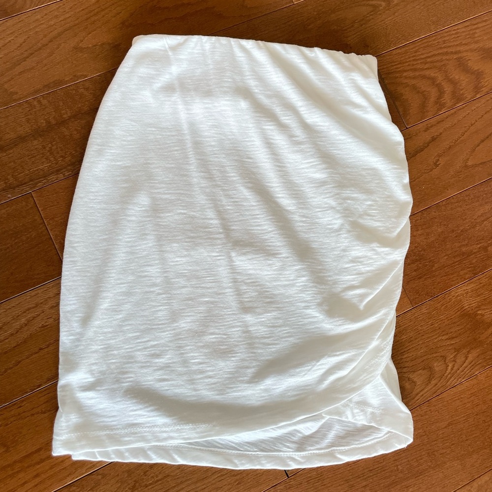 NWOT White Ruched Skirt
